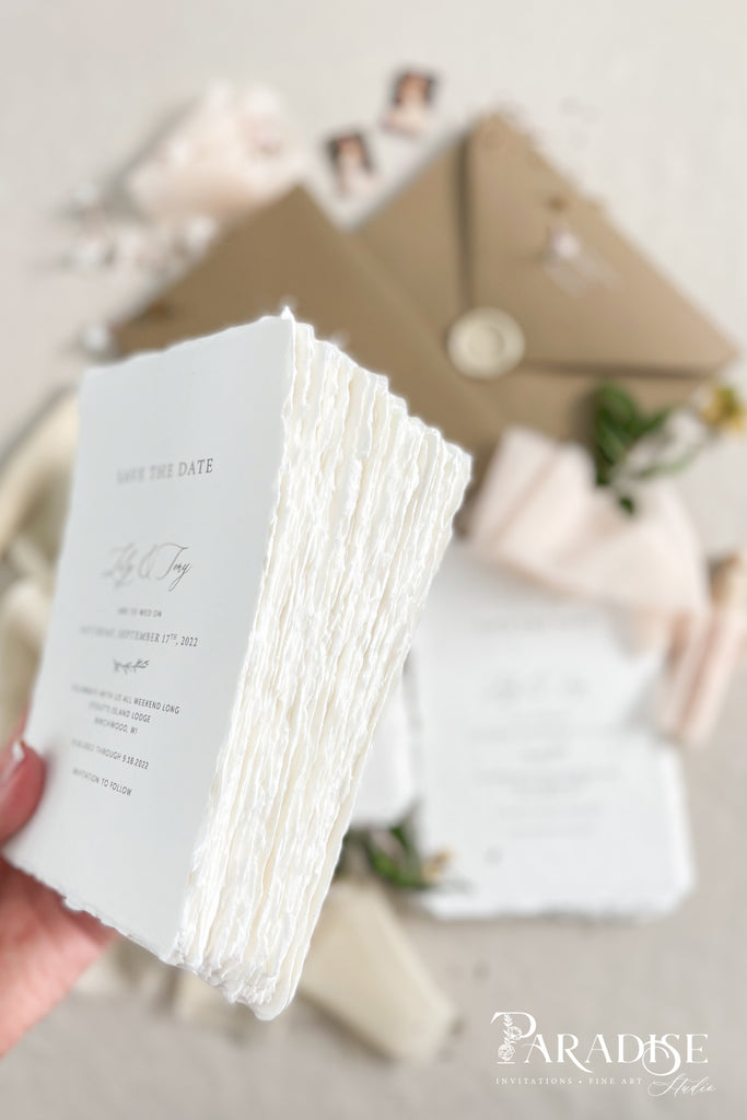 Kalliope Handmade Paper Save the Date Cards