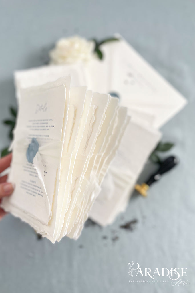 Heather Handmade Paper Wedding Invitation Sets