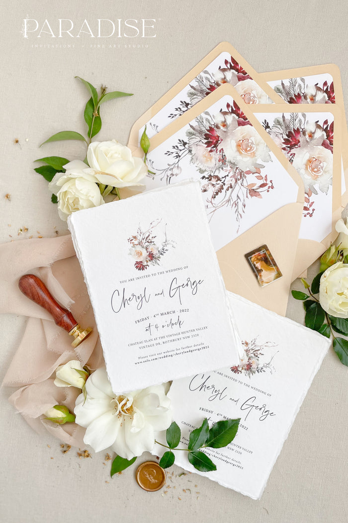 Rosalia Handmade Paper Wedding Invitation Sets