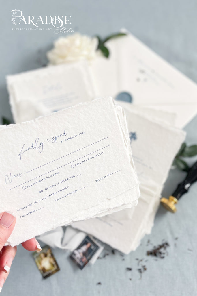 Heather Handmade Paper Wedding Invitation Sets