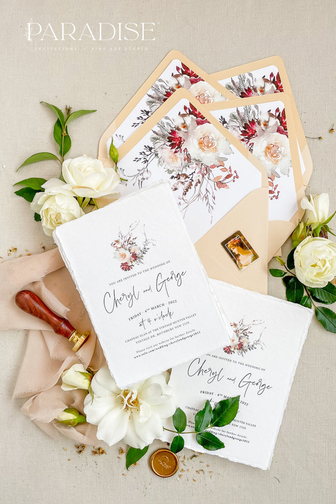 Rosalia Handmade Paper Wedding Invitation Sets