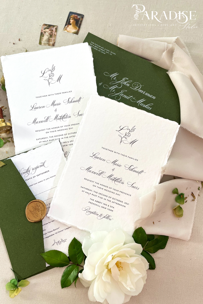 Danika Handmade paper wedding invitations