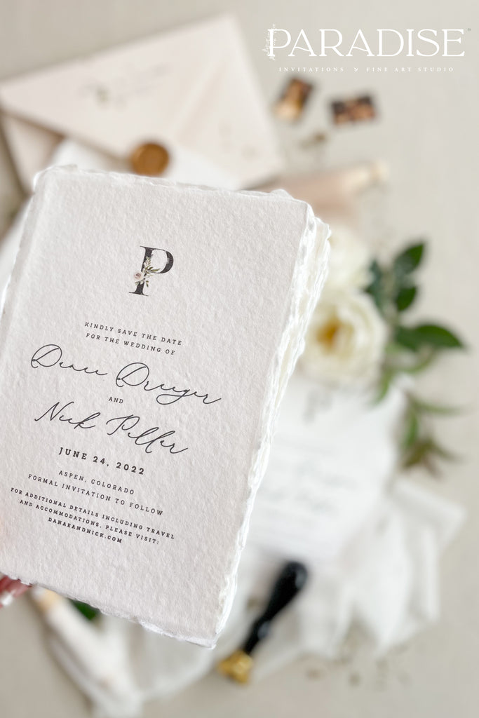 Ruth Handmade Paper Save the Date Cards