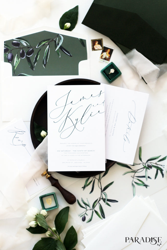 Aymar Modern Calligraphy Wedding Invitation