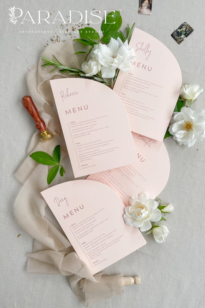 Diedre Rosa Paper Half Arch Wedding Menus