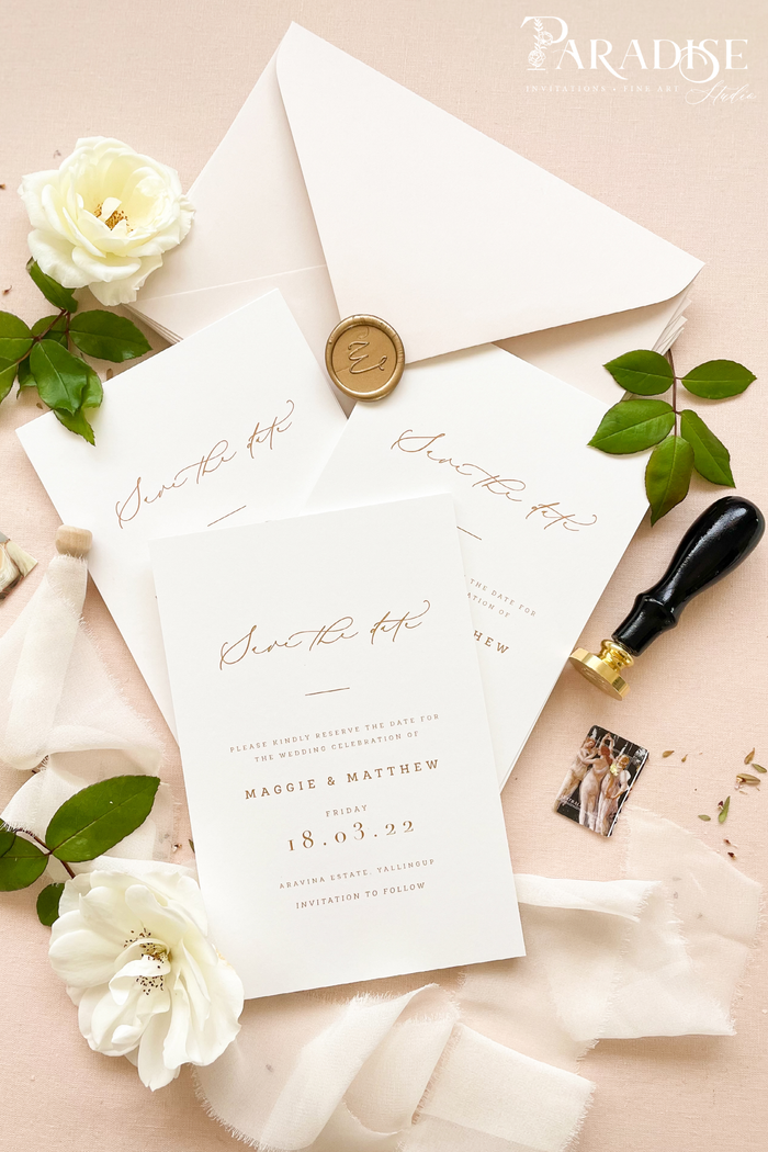Silvia Calligraphy Save the Date Cards