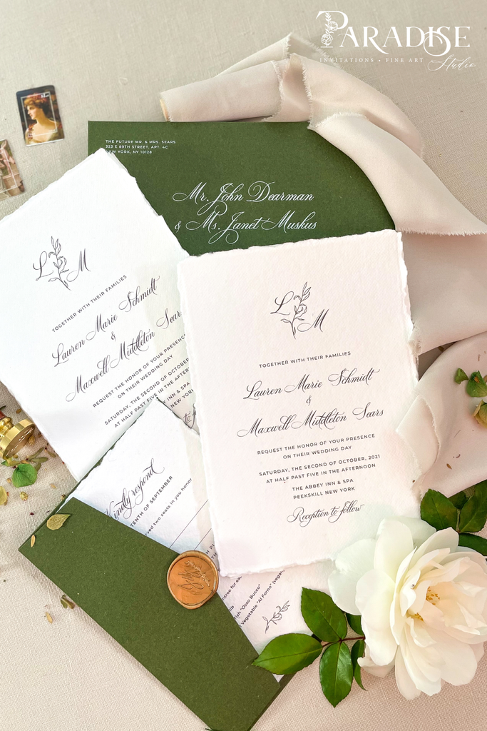 Danika Handmade paper wedding invitations