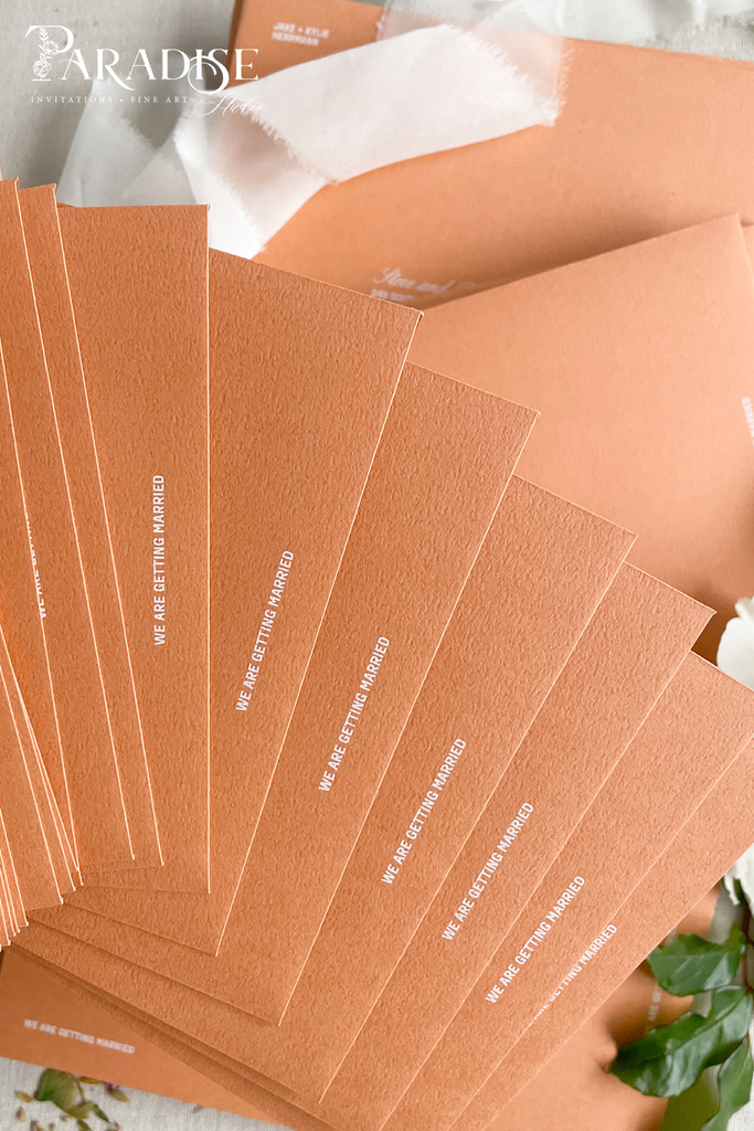 Terracotta Envelopes and White ink Printing