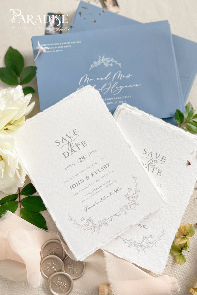 Marla Handmade Paper Save the Date Cards