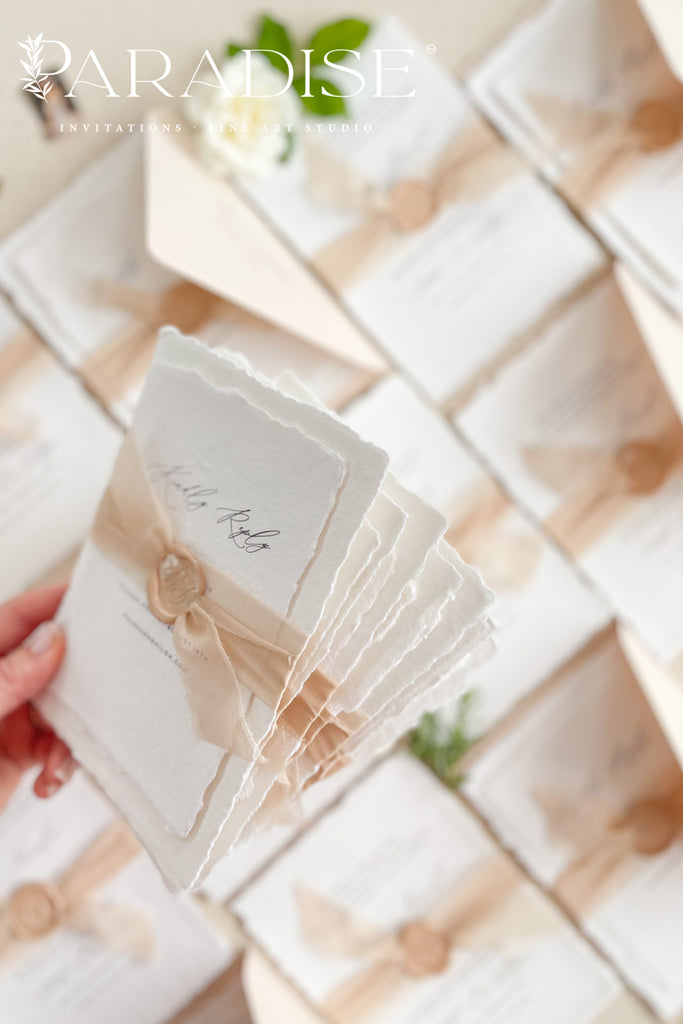 Carine Handmade Paper Wedding Invitation Sets