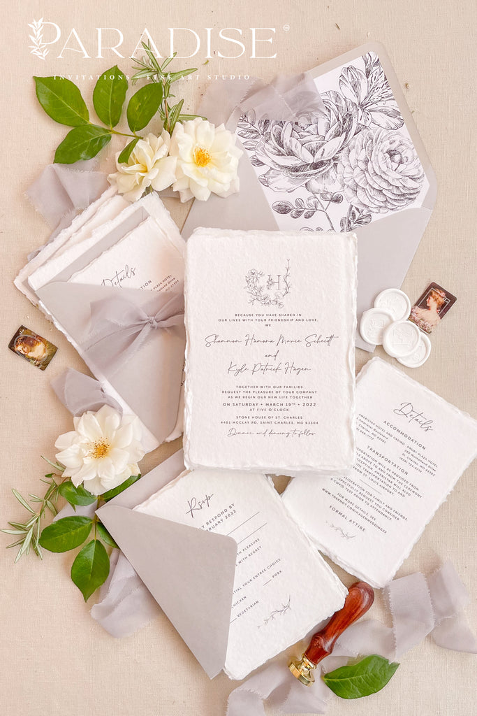 Alisanne Handmade Paper Wedding Invitation Sets
