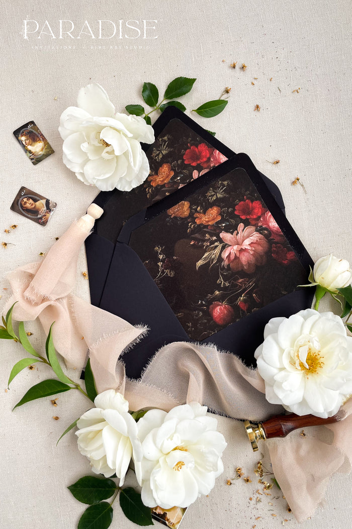Black Envelopes and Floral Liners