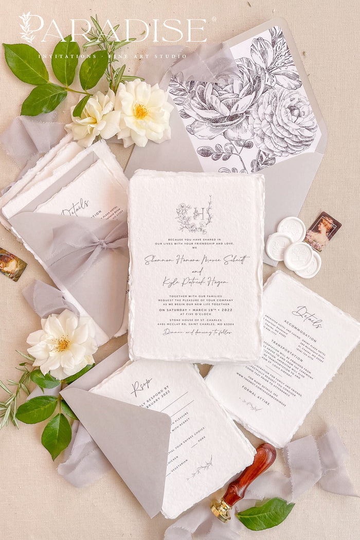 Alisanne Handmade Paper Wedding Invitation Sets