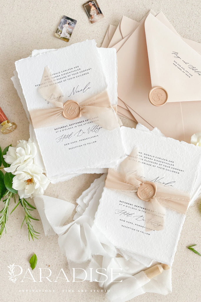Carine Handmade Paper Wedding Invitation Sets