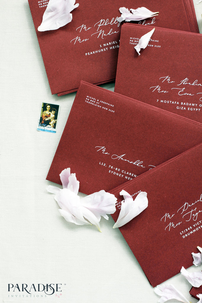 Elegant Burgundy Envelopes