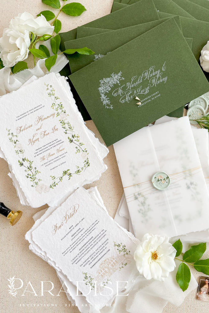 Adrianna Handmade Paper Wedding Invitation Sets