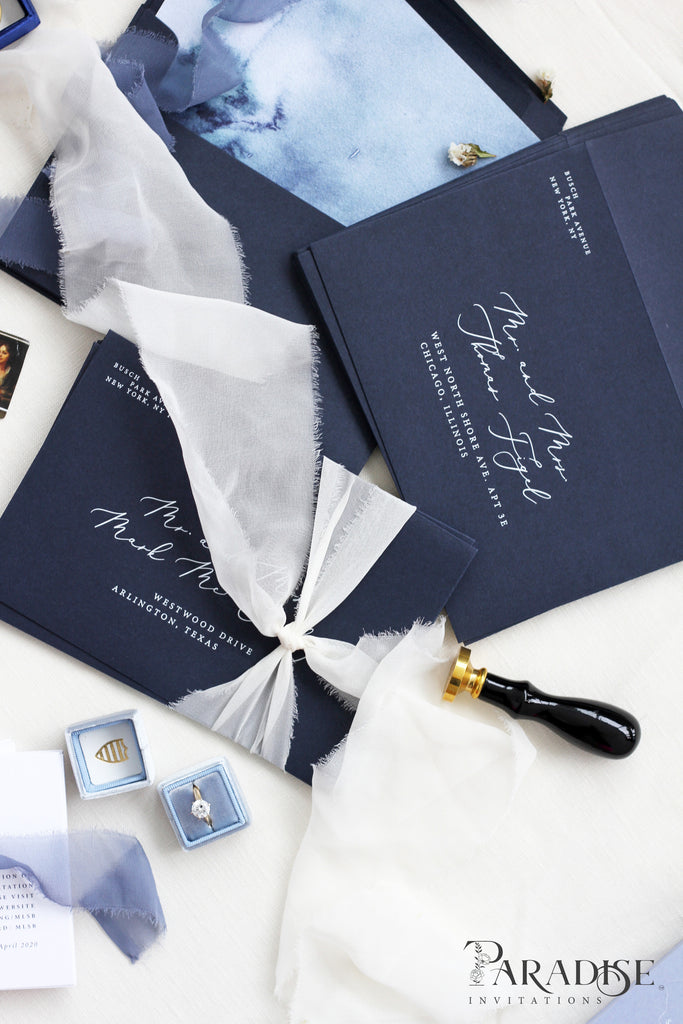 Navy Envelopes White Ink Printing, Envelope Liners