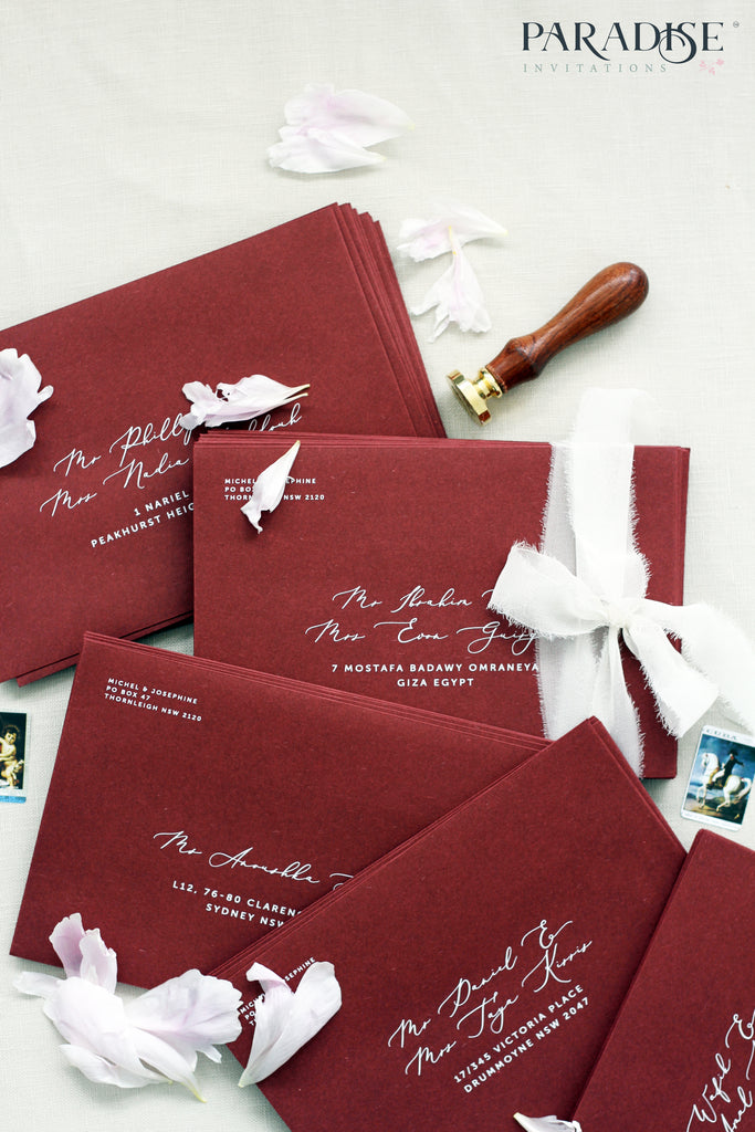 Elegant Burgundy Envelopes