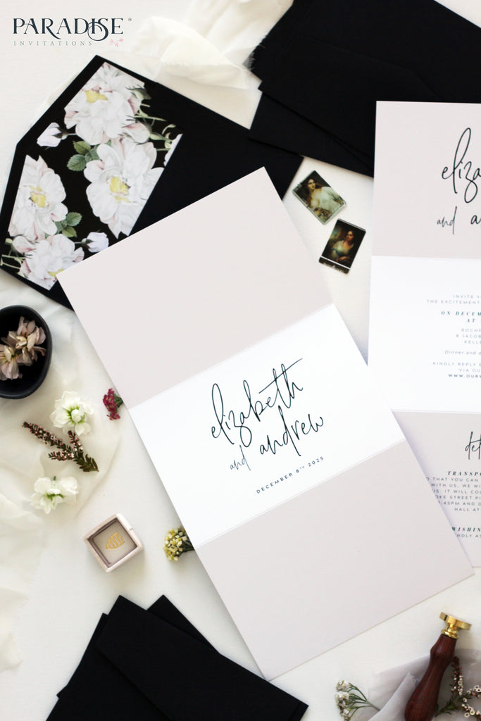 Fantine Elegant Calligraphy Wedding Invitation