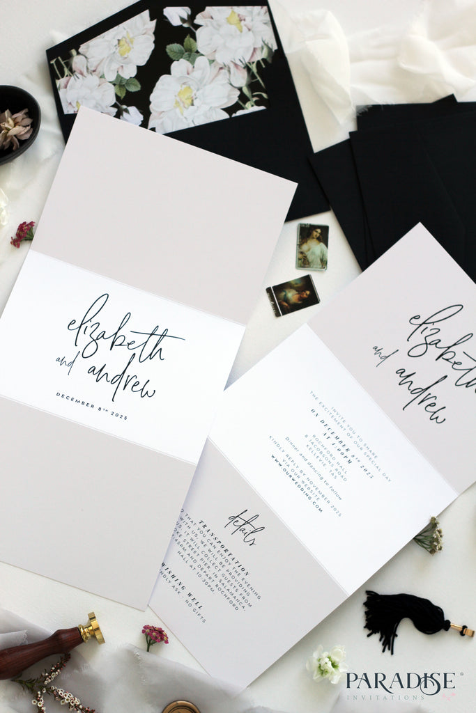 Fantine Elegant Calligraphy Wedding Invitation