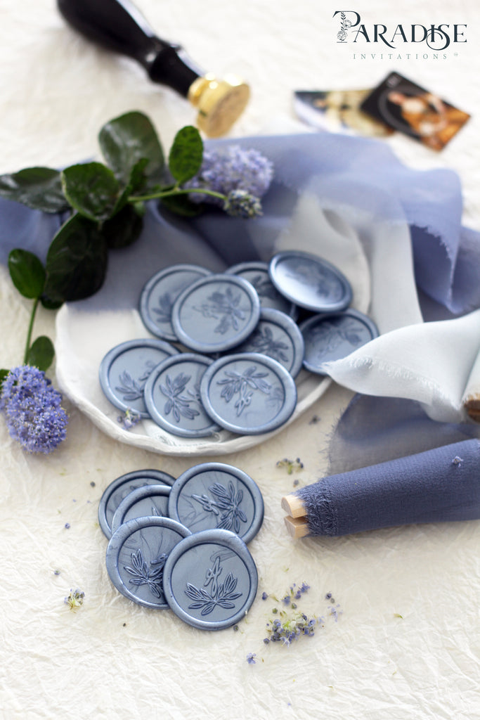 Metallic Dusty Blue Wax Seals