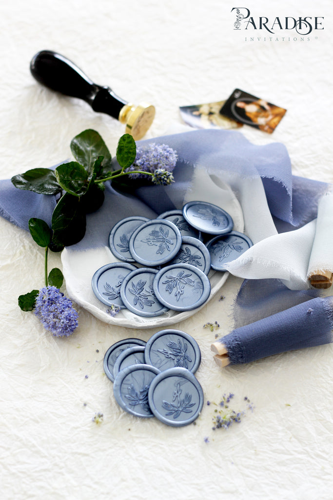 Metallic Dusty Blue Wax Seals