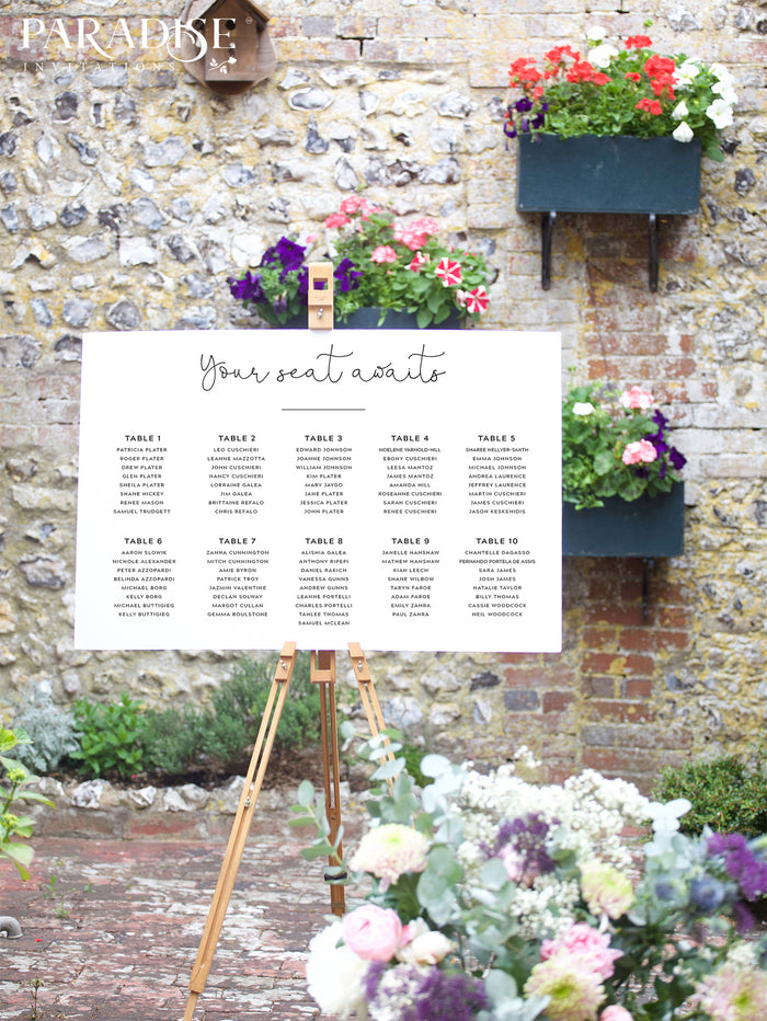 Modern Calligraphy Table Seating Chart