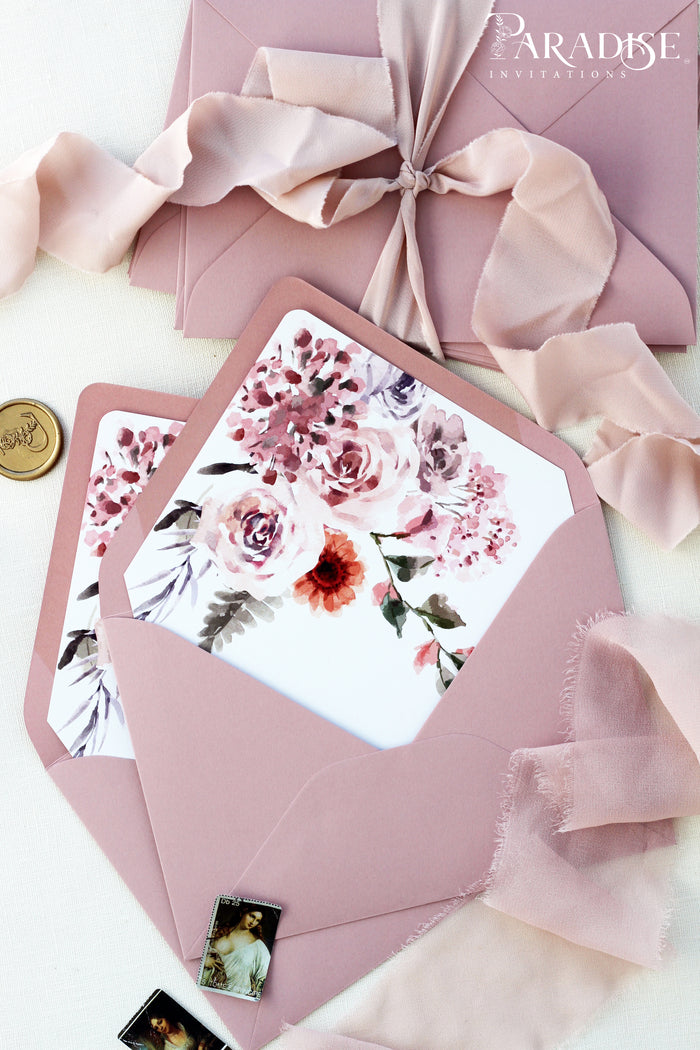 Wild Rose Envelopes and Watercolor Floral Envelope Liners
