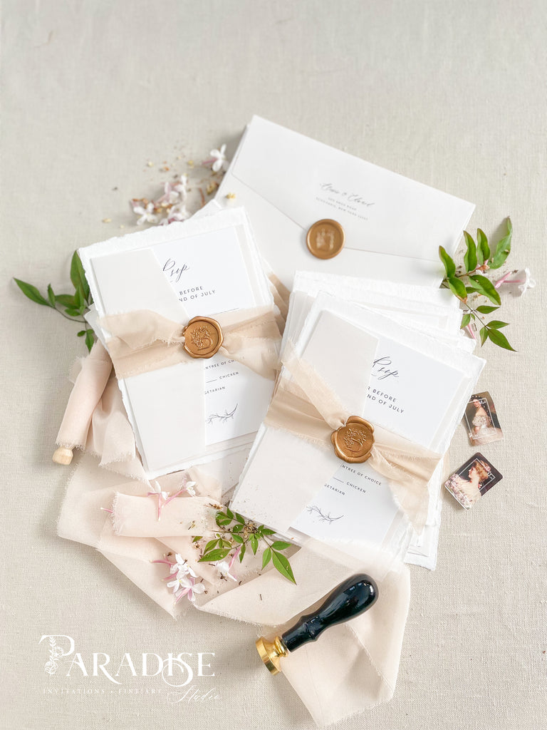 May Handmade Paper Wedding Invitation Sets