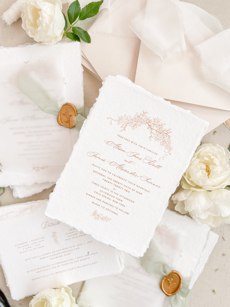 Liliany Handmade Paper Wedding Invitation Sets