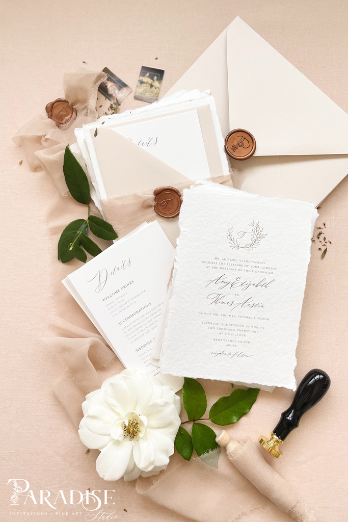 Brianna Handmade Paper Wedding Invitation Sets