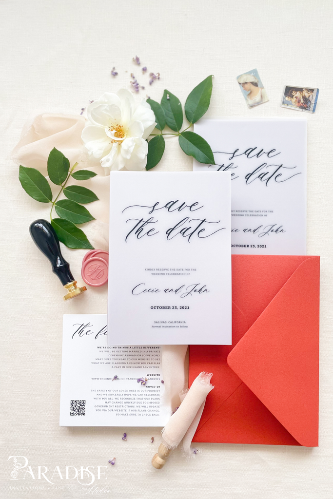 Lily Vellum Save the Date Cards