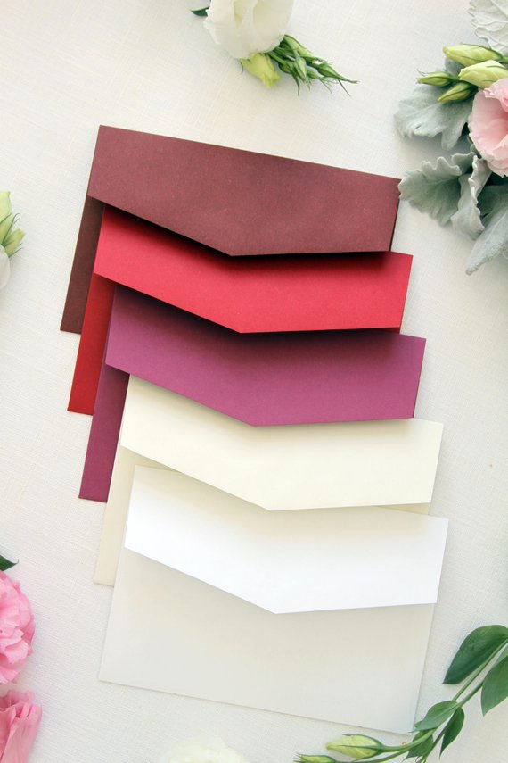 Burgundy, Red and Ivory Envelopes