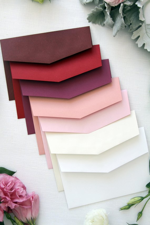 Burgundy, Red and Pink Envelopes